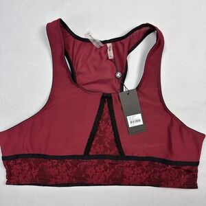 One Teaspoon Mesh Bralette Womens 2XL Wine Red Sheer Racerback Lingerie Goth